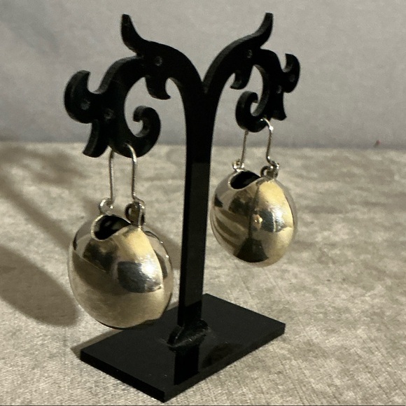 Jewelry - Sterling Silver Puffy Ball Drop Earrings